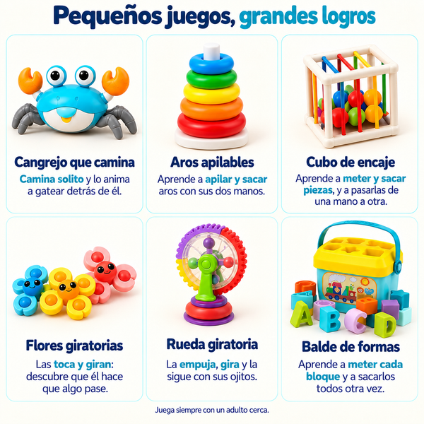 Pequeños juegos, grandes logros: lo que logra tu bebé con cada uno de los 6 juguetes del box [variante: Marina]