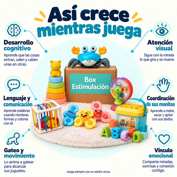 Así crece mientras juega: beneficios de los juguetes de la Box 6 a 12 meses [variante: Marina Apilable]