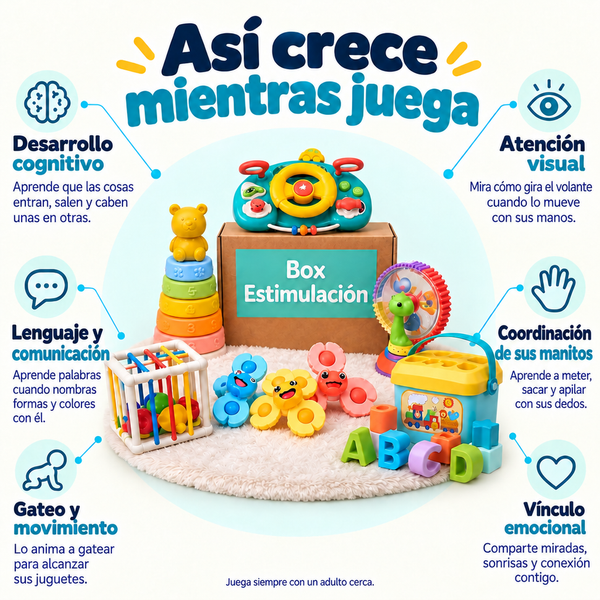 Así crece mientras juega: beneficios de los juguetes de la Box 6 a 12 meses [variante: Urbana Apilable]