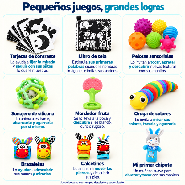 Pequeños juegos, grandes logros: lo que logra tu bebé con cada uno de los juguetes del box