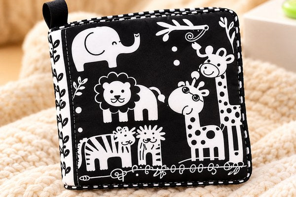 El libro de tela blanco y negro del box