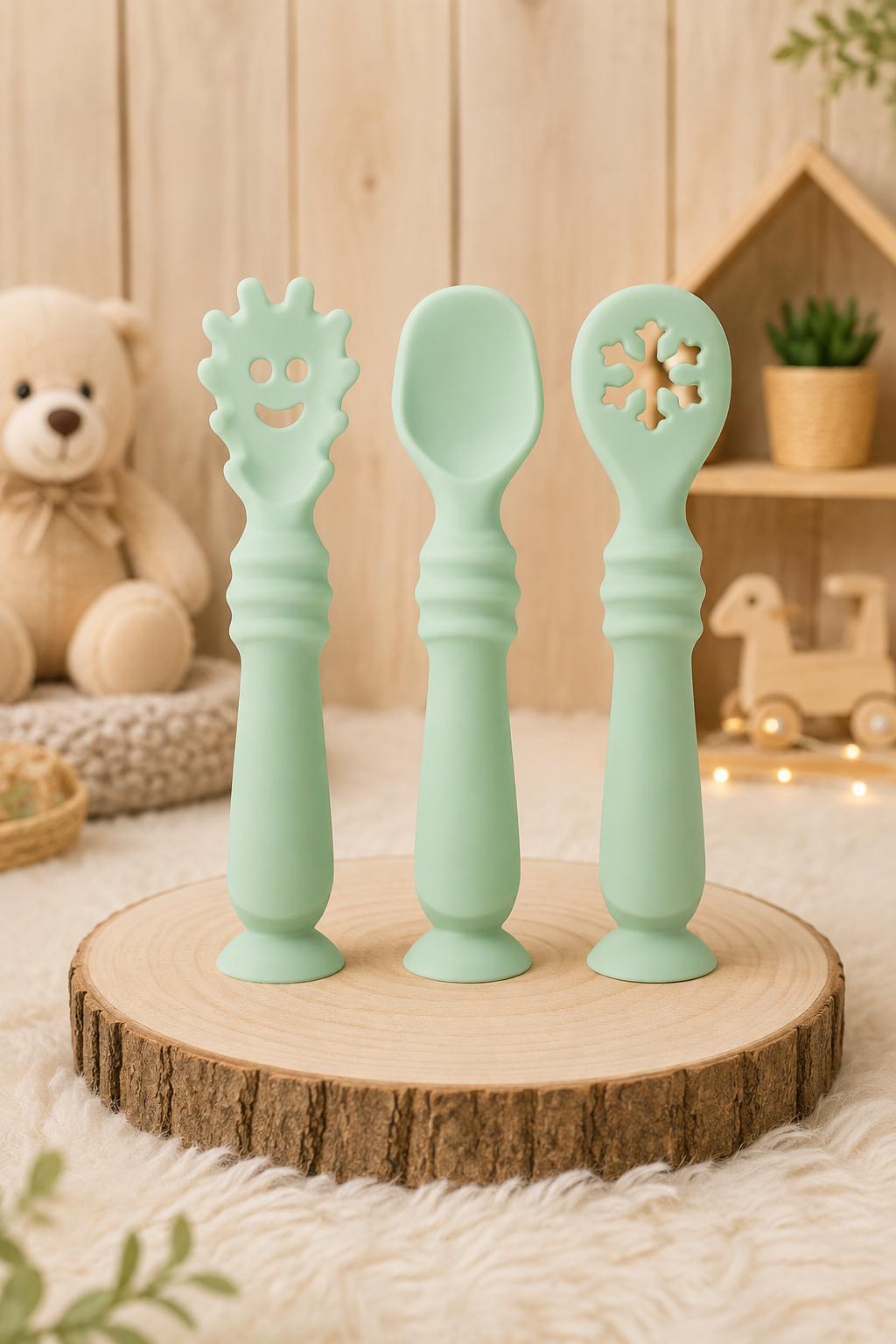 Set 3 Cucharas de Aprendizaje con Ventosa de Silicona