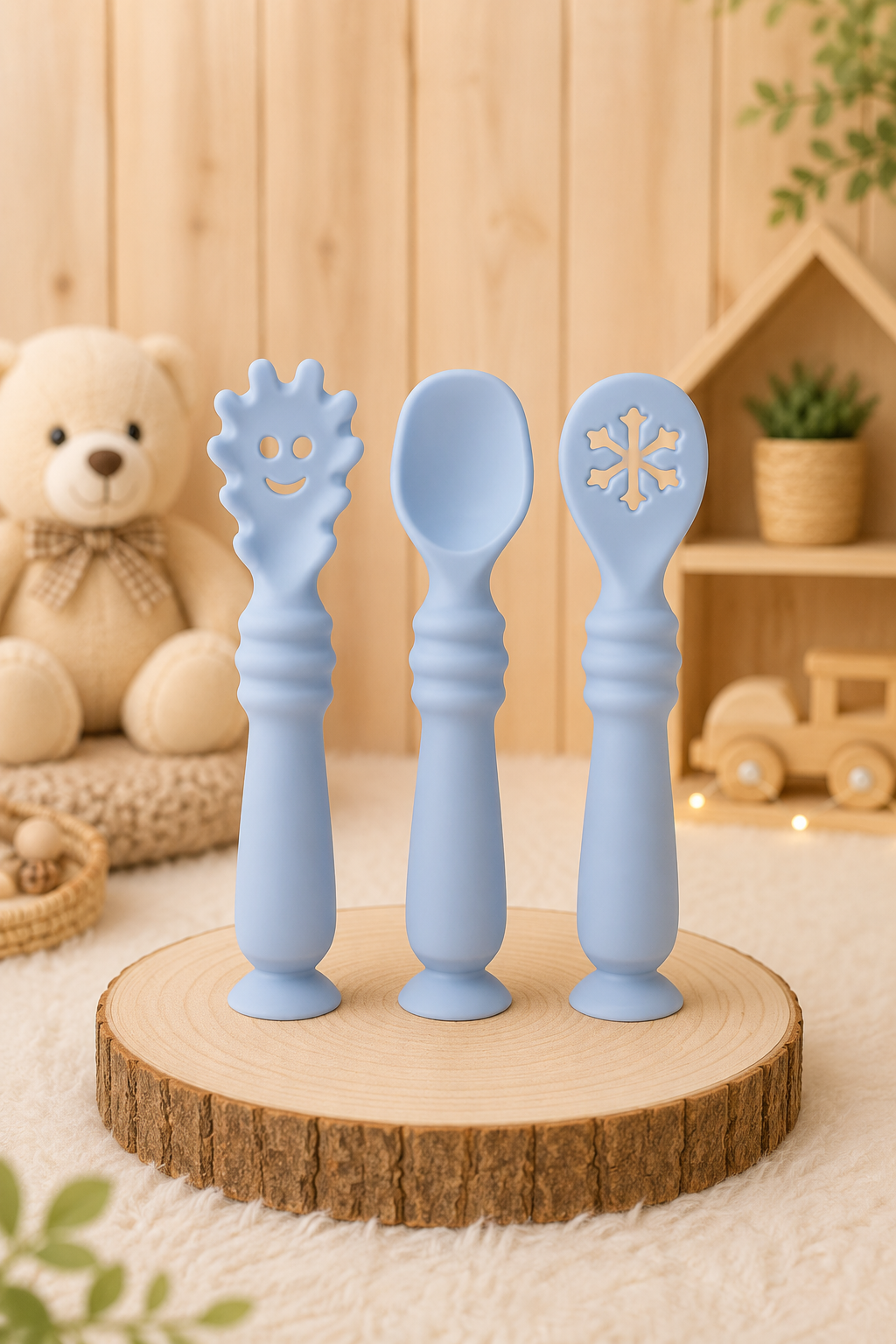 Set 3 Cucharas de Aprendizaje con Ventosa de Silicona