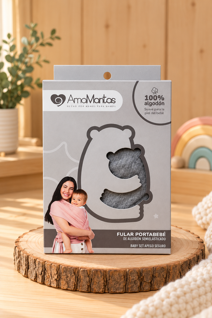 Fular Algodón Semielasticado Gris