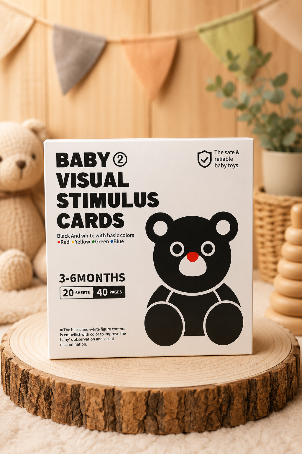 Tarjetas de Estimulación Visual Alto Contraste 3 a 6 Meses