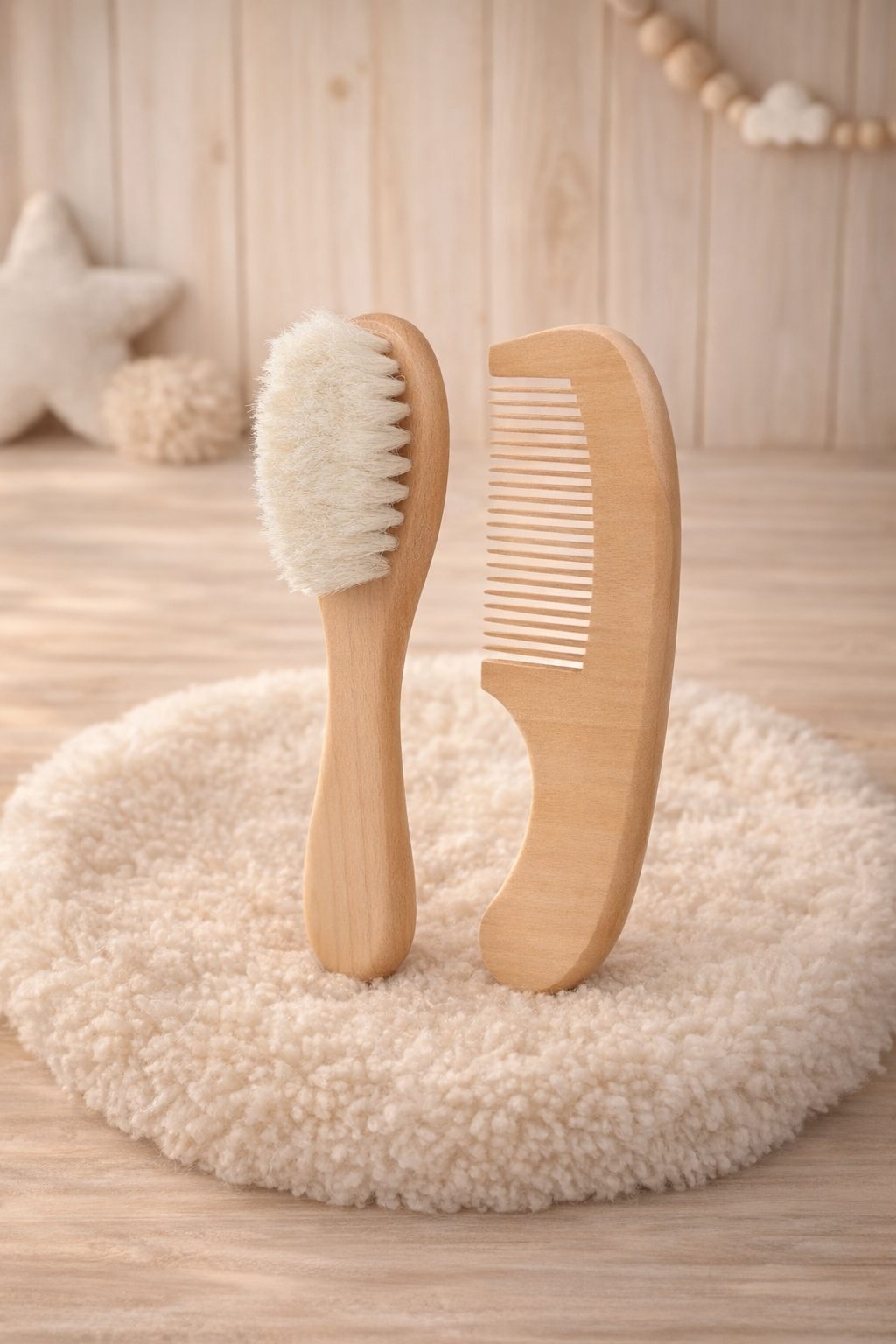 Cepillo y Peine de Madera