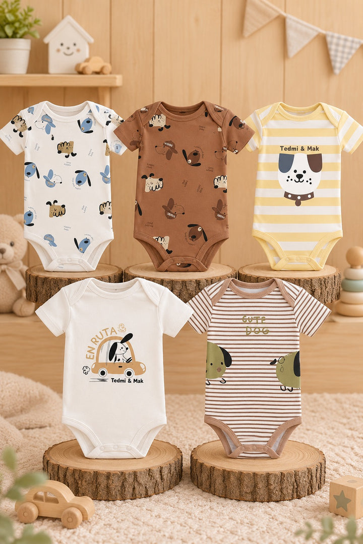 Pack 5 Bodies Perrito Brown 🐶🤎