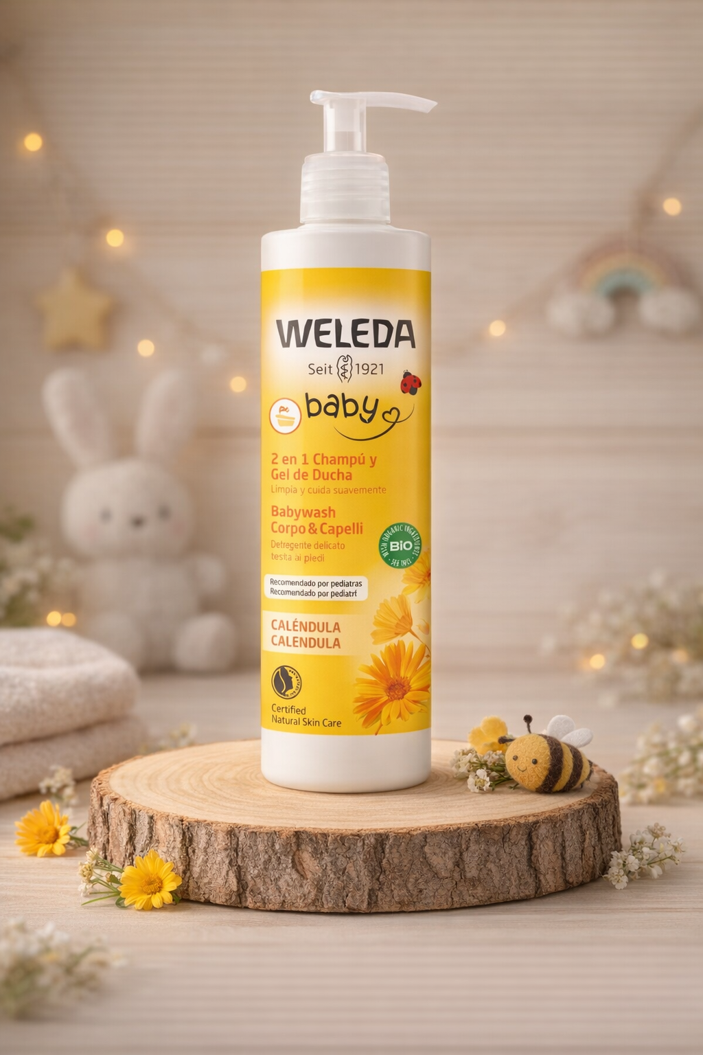 Shampoo y Gel de Ducha de Caléndula Bebé 400 ml