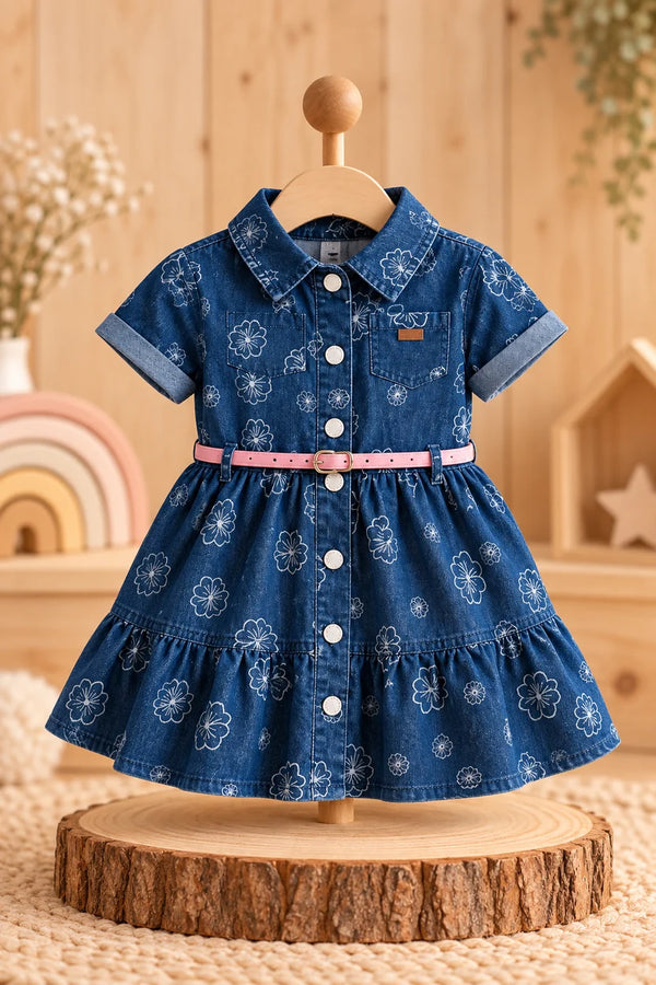 Vestido Denim Floral para Bebé 🩵🌸: foto 4