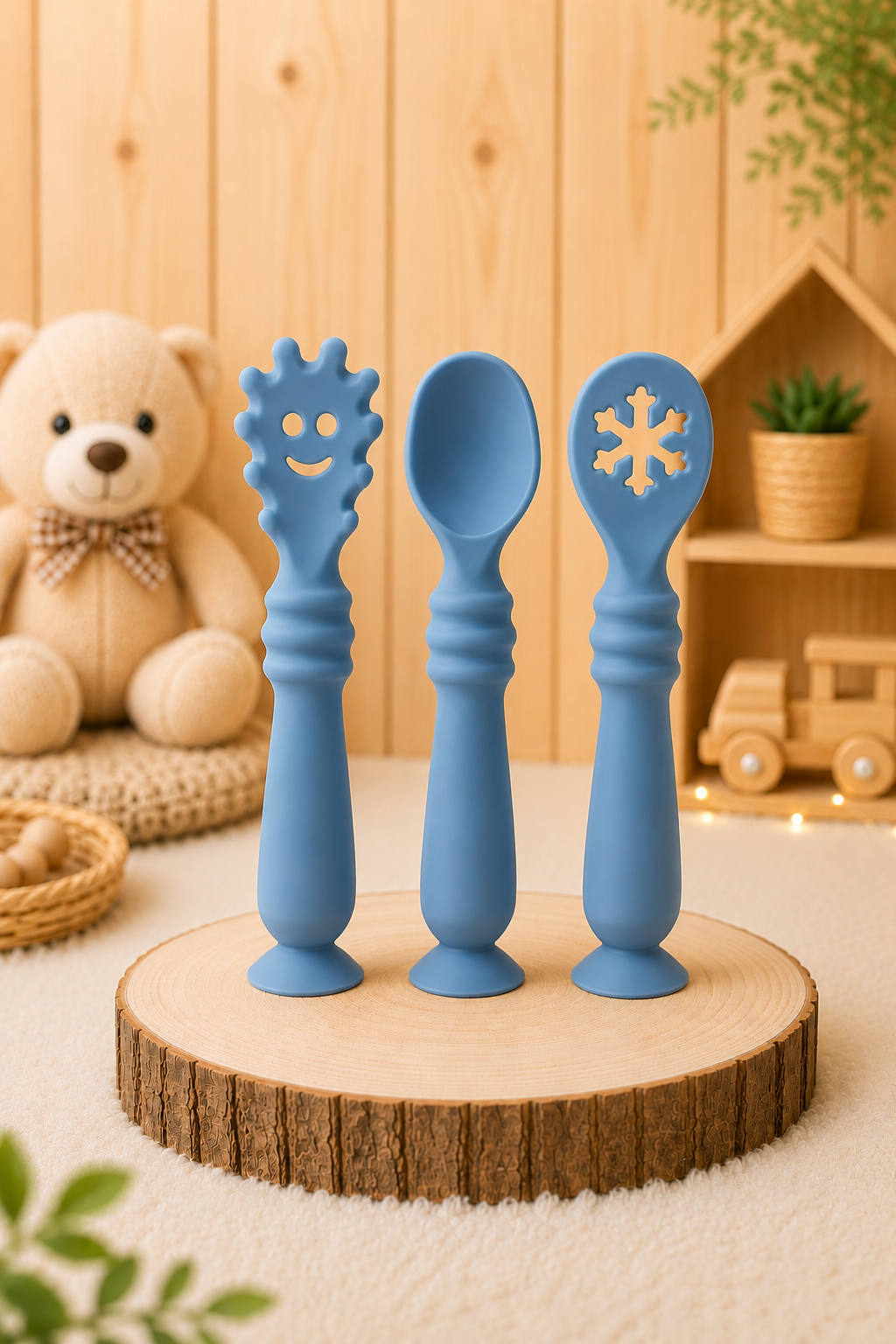Set 3 Cucharas de Aprendizaje con Ventosa de Silicona