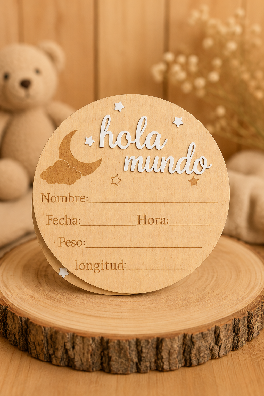 Placa de Nacimiento "Hola Mundo"