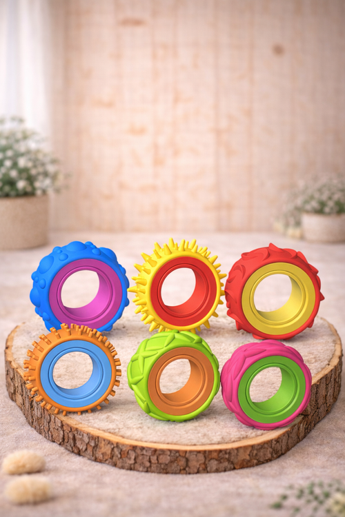 Anillos Giratorios con Textura 6 Unidades