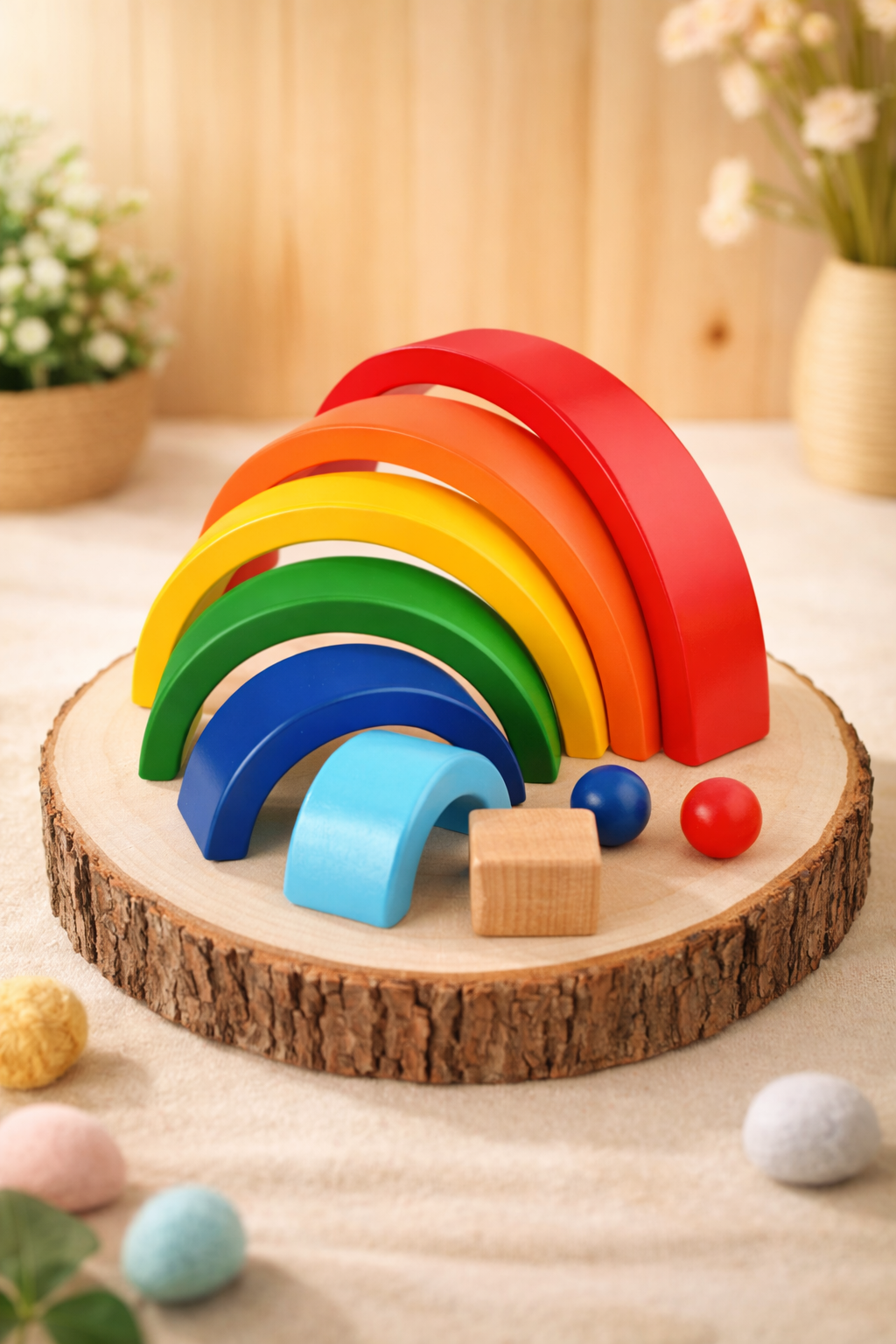 Arcoíris de Madera 9 Piezas