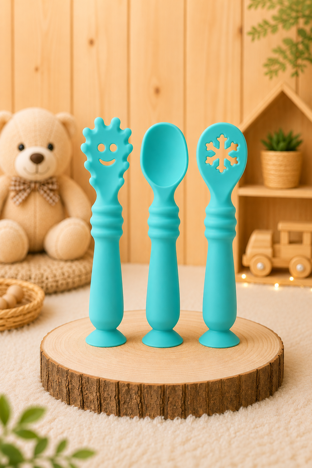 Set 3 Cucharas de Aprendizaje con Ventosa de Silicona