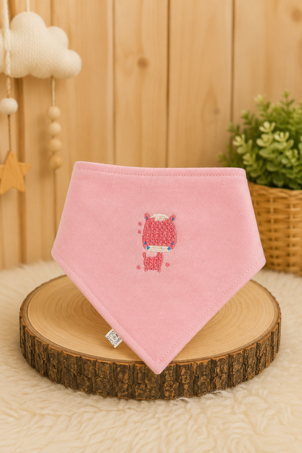 Bandana Bordada Pony Rosa
