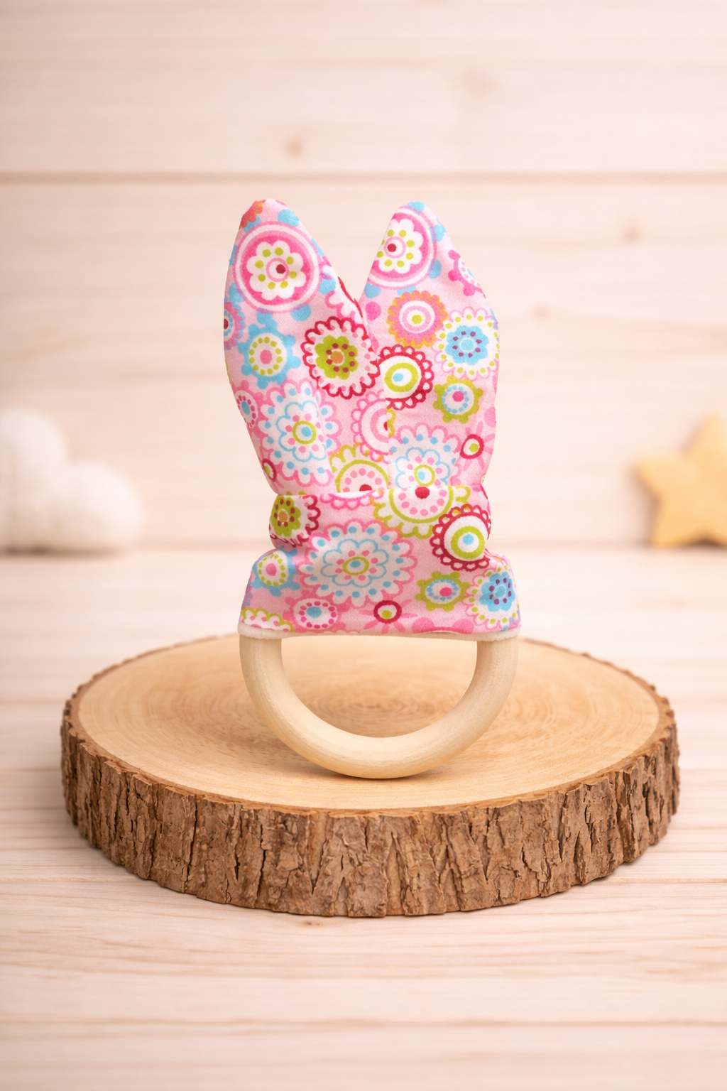 Mordedor de Madera Argolla Rosado