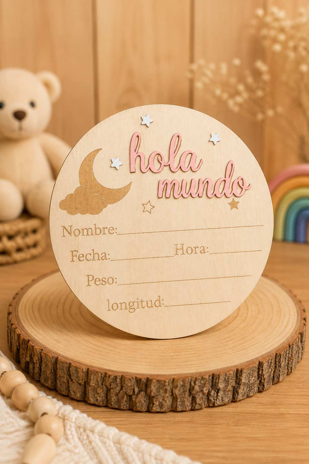 Placa de Nacimiento "Hola Mundo"