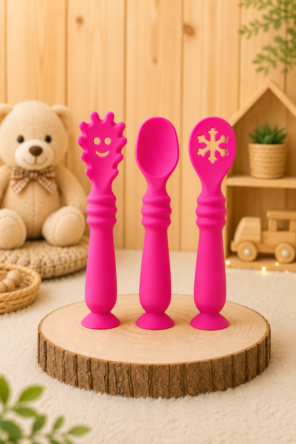 Set 3 Cucharas de Aprendizaje con Ventosa de Silicona
