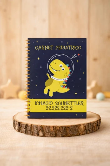 Agenda Pediátrica Personalizada Dinosaurio Astronauta
