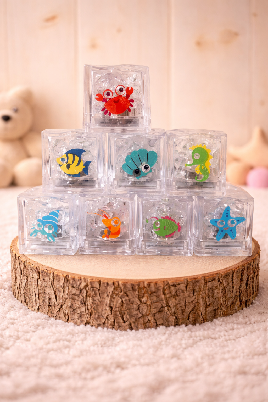 Set 8 Cubos Luminosos Led Para el Agua